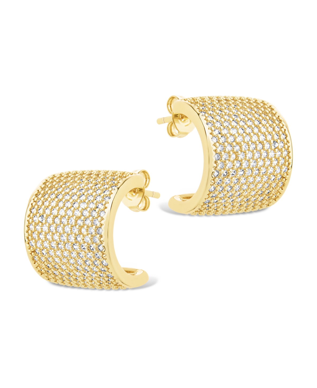 Sterling Forever Simone Cubic Zirconia Stud Earrings In Gold