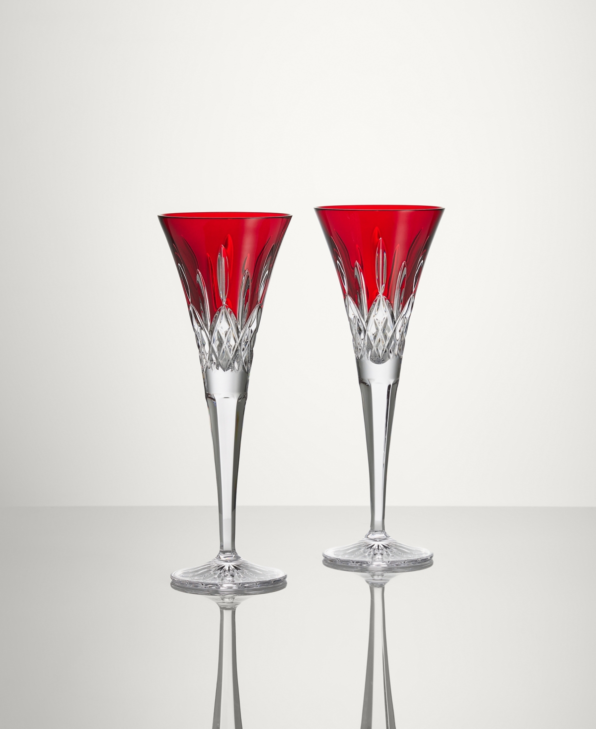 Waterford Lismore Red Toasting Flute, Set of 2