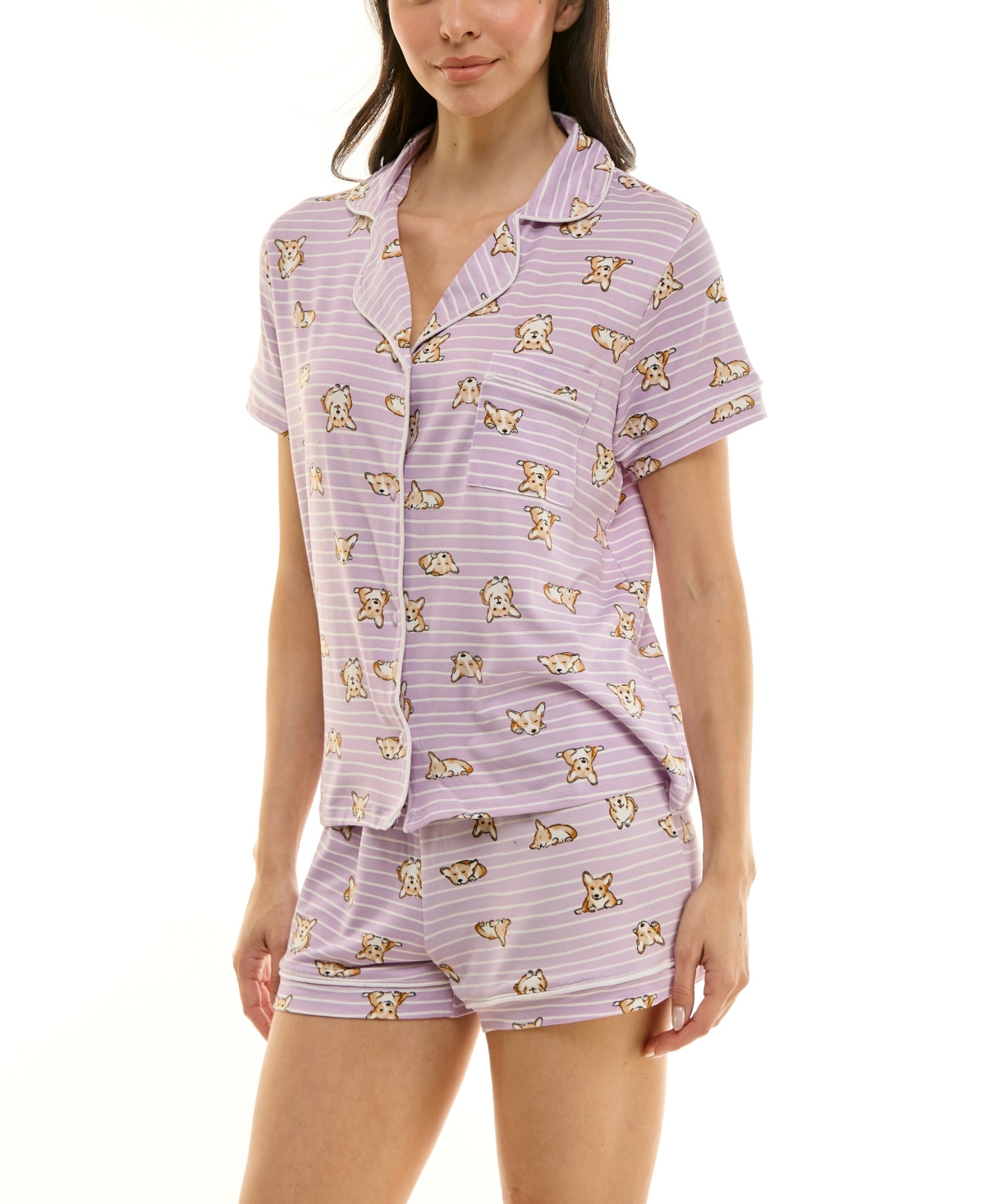 Derek Heart Women's Printed Top And Shorts Set In Multi