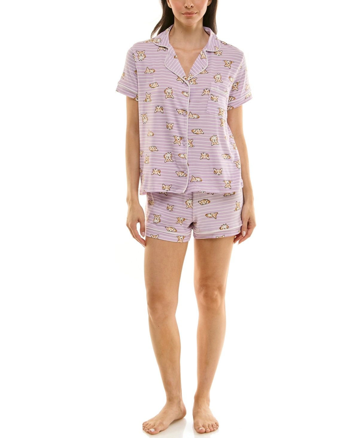 Derek Heart Women's Printed Top And Shorts Set In Multi