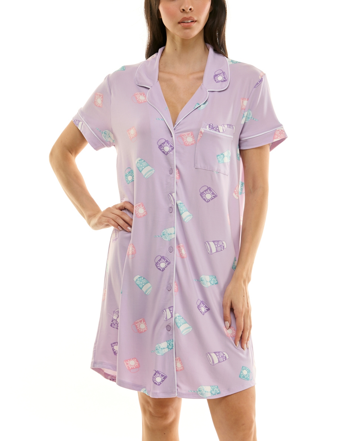 Derek Heart Women's Printed Sleepshirt In Purple