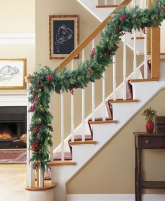 Puleo 10" Pre-Lit Battery-Operated Adorned Garland