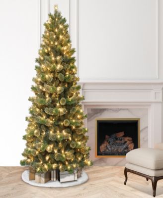 Puleo 7.5' Pre-Lit Artificial Slim Oklahoma Pine Tree