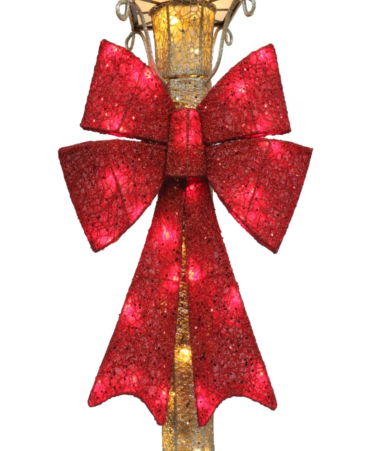 Puleo 84" Pre-lit Outdoor Lamp Post With Warm White Led Lights In Multi