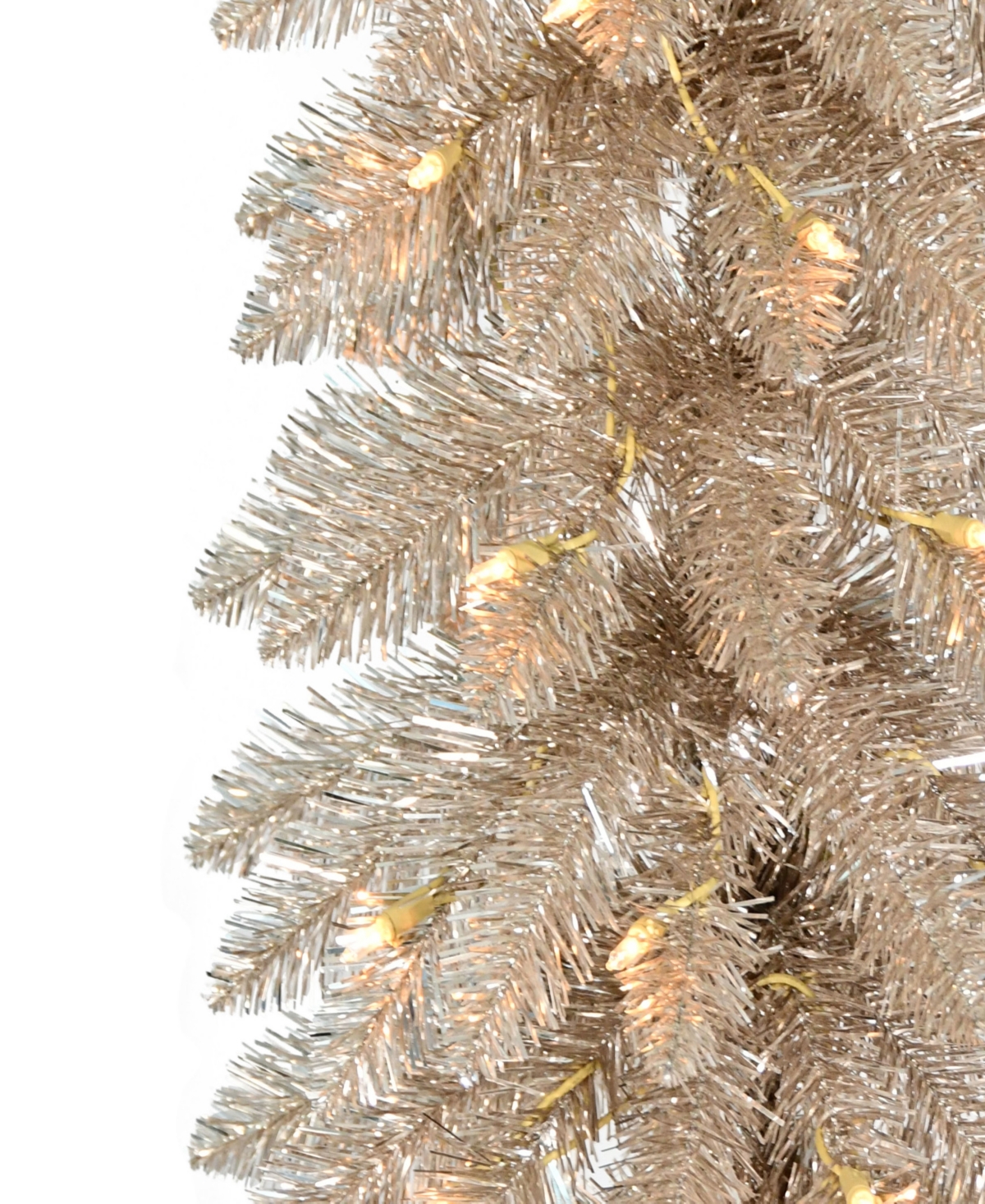 Puleo 6' Pre-lit Artificial Alpine Pencil Tree In Gold
