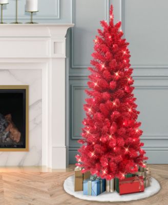 Puleo 4.5' Pre-Lit Artificial Flocked Fashion Tree