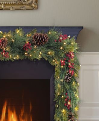Puleo 10" Pre-Lit Battery-Operated Artificial Adorned Christmas Garland