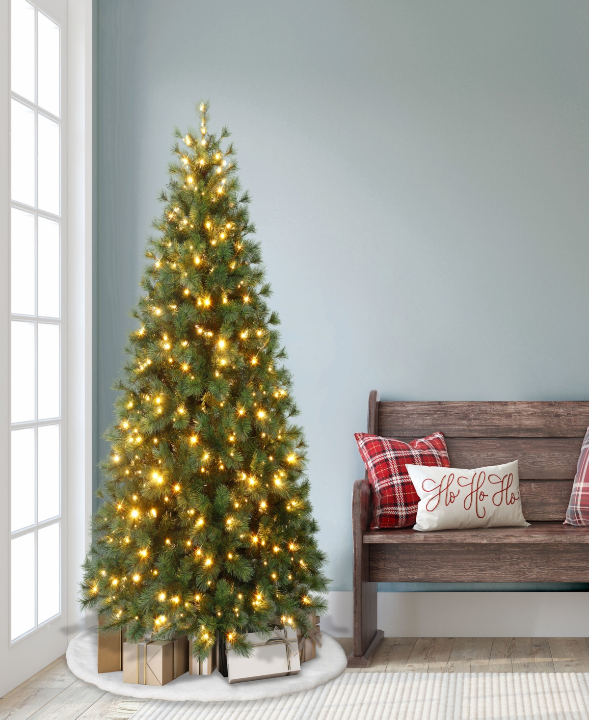 Puleo 6.5' Pre-lit Artificial Colorado Pine Christmas Tree With Dual Function Led Lights In Green