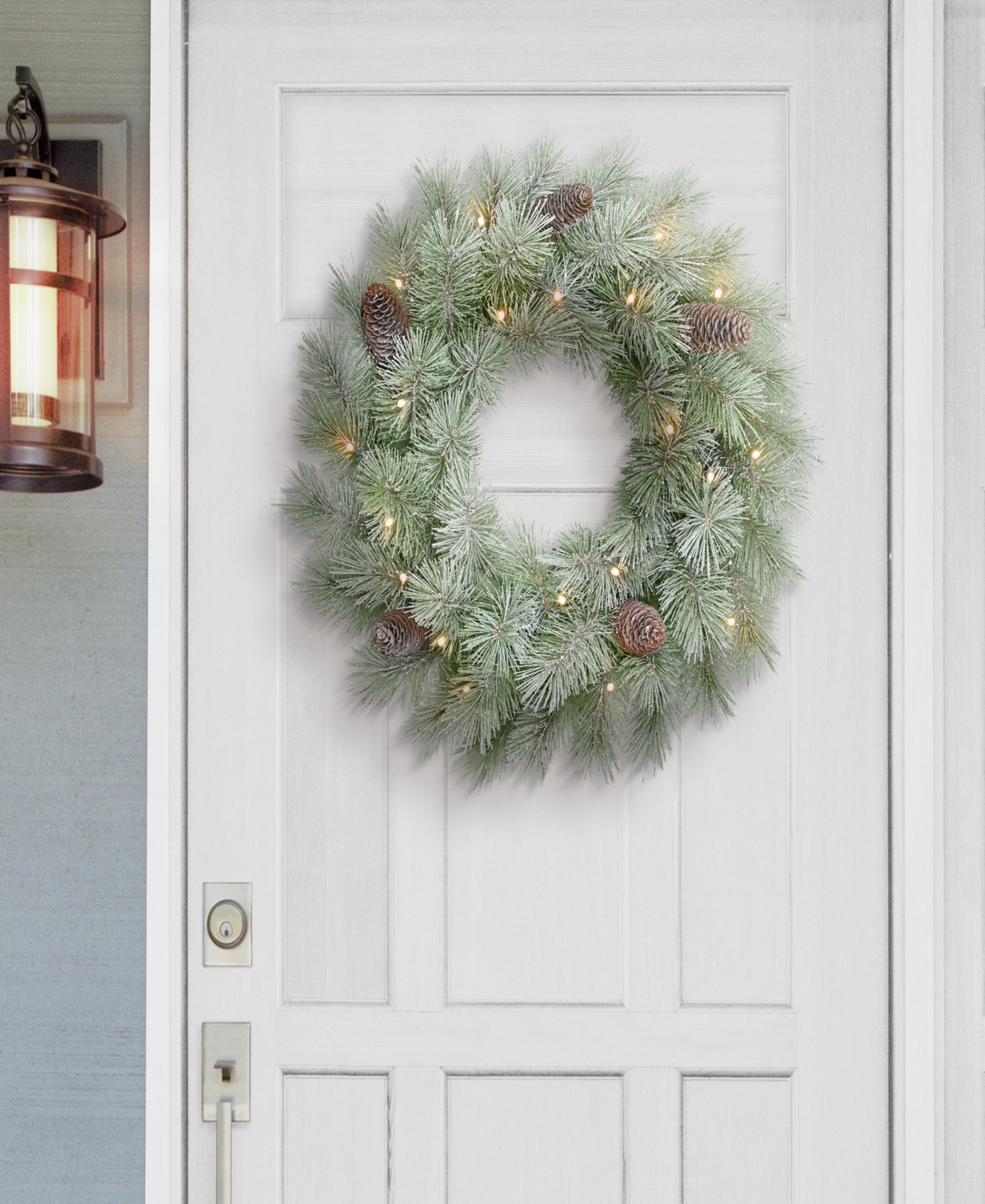 Puleo 24" Pre-Lit Artificial Flocked Wreath