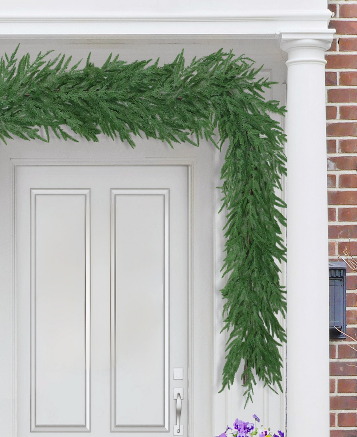 Puleo 20' X 10" Soft Artificial Christmas Garland In Green