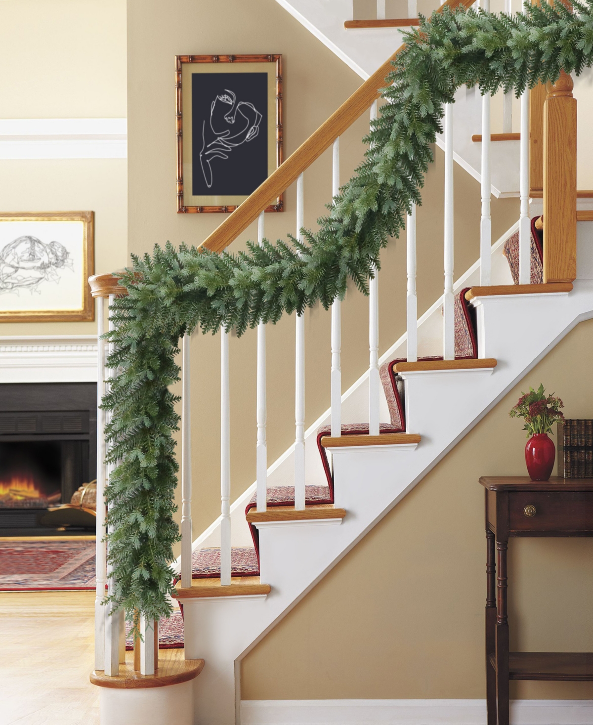 Puleo 9' X 10" Artificial Linden Fir Christmas Garland In Green