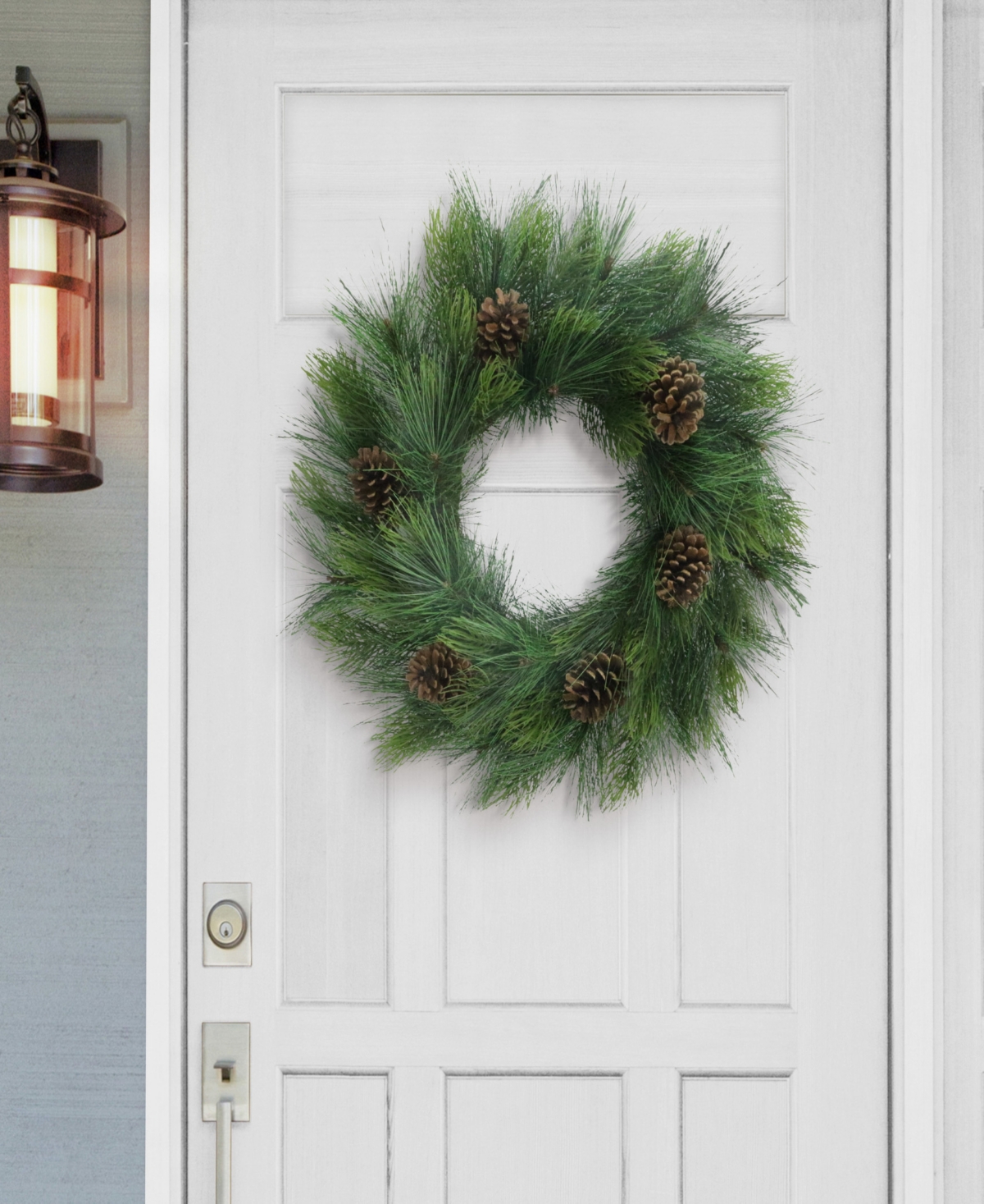 Puleo 24" Artificial Adorned Wreath With Pinecones In Green