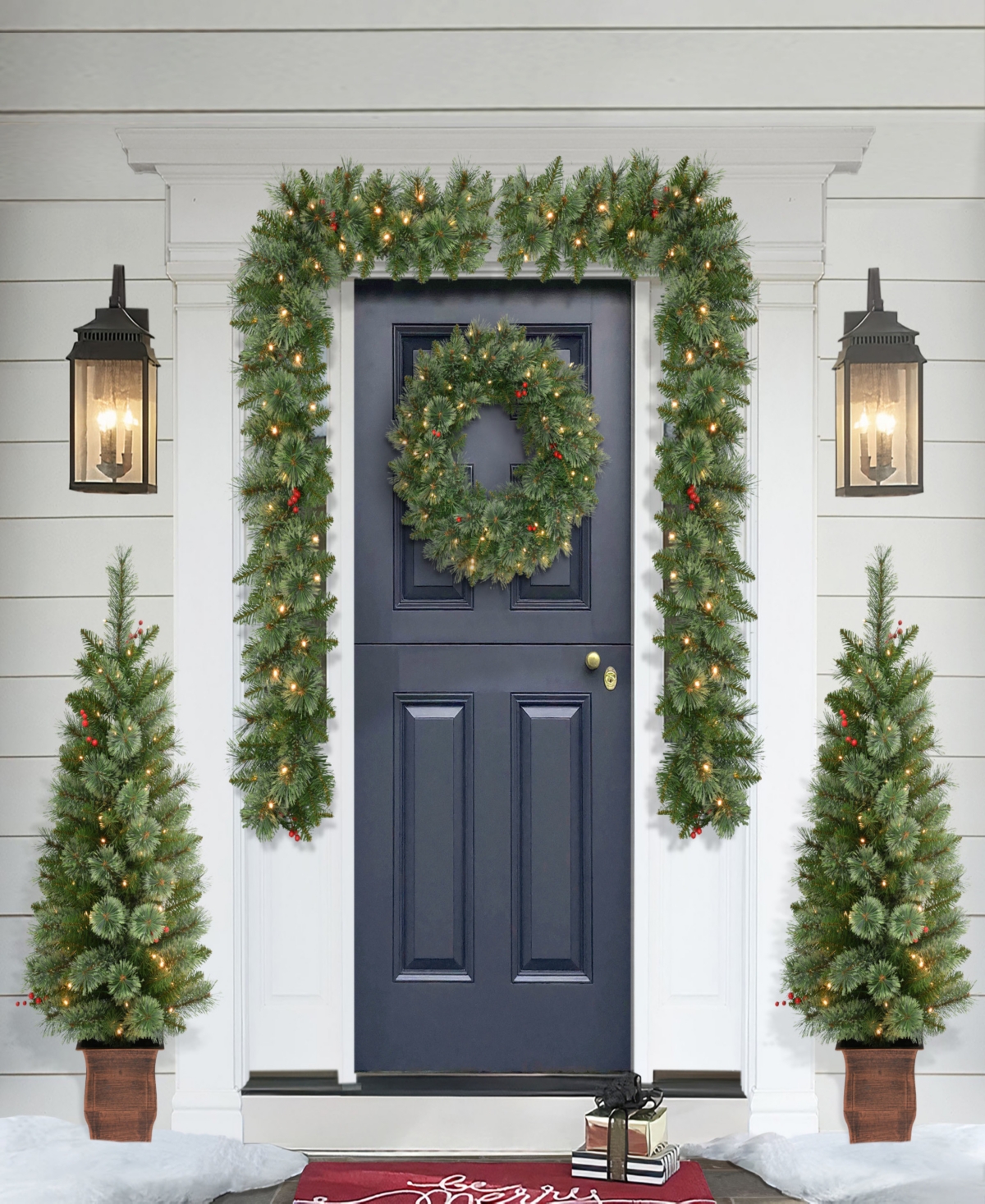 Puleo International Puleo 5-pc. Pre-lit Artificial Christmas Decor Set In Green