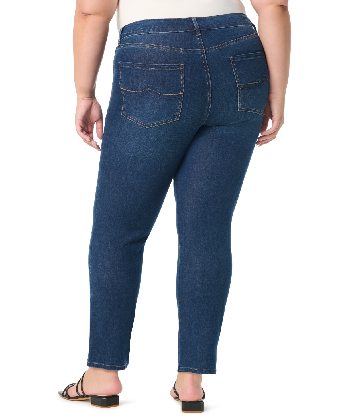 Gloria Vanderbilt Plus Size Tummy Sculpt Straight Jeans In Blue