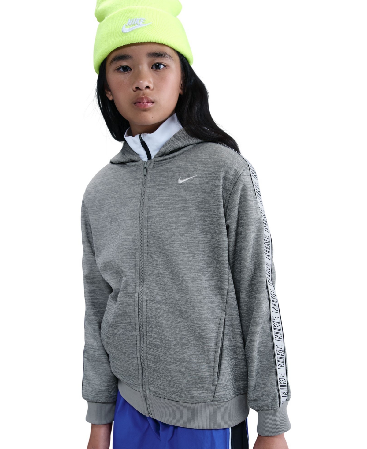Nike Big Boys And Big Girls 4-20 Full-zip Hoodie Sweatshirt In Gray