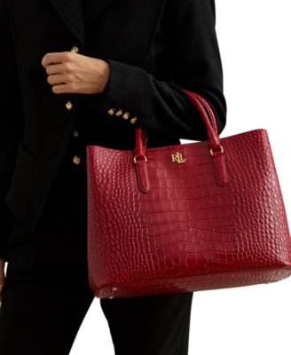 Marcy Large Embossed Satchel Bag