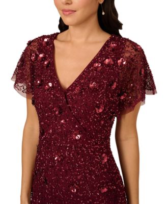 Women's Beaded Dolman Sleeve Sheath Dress