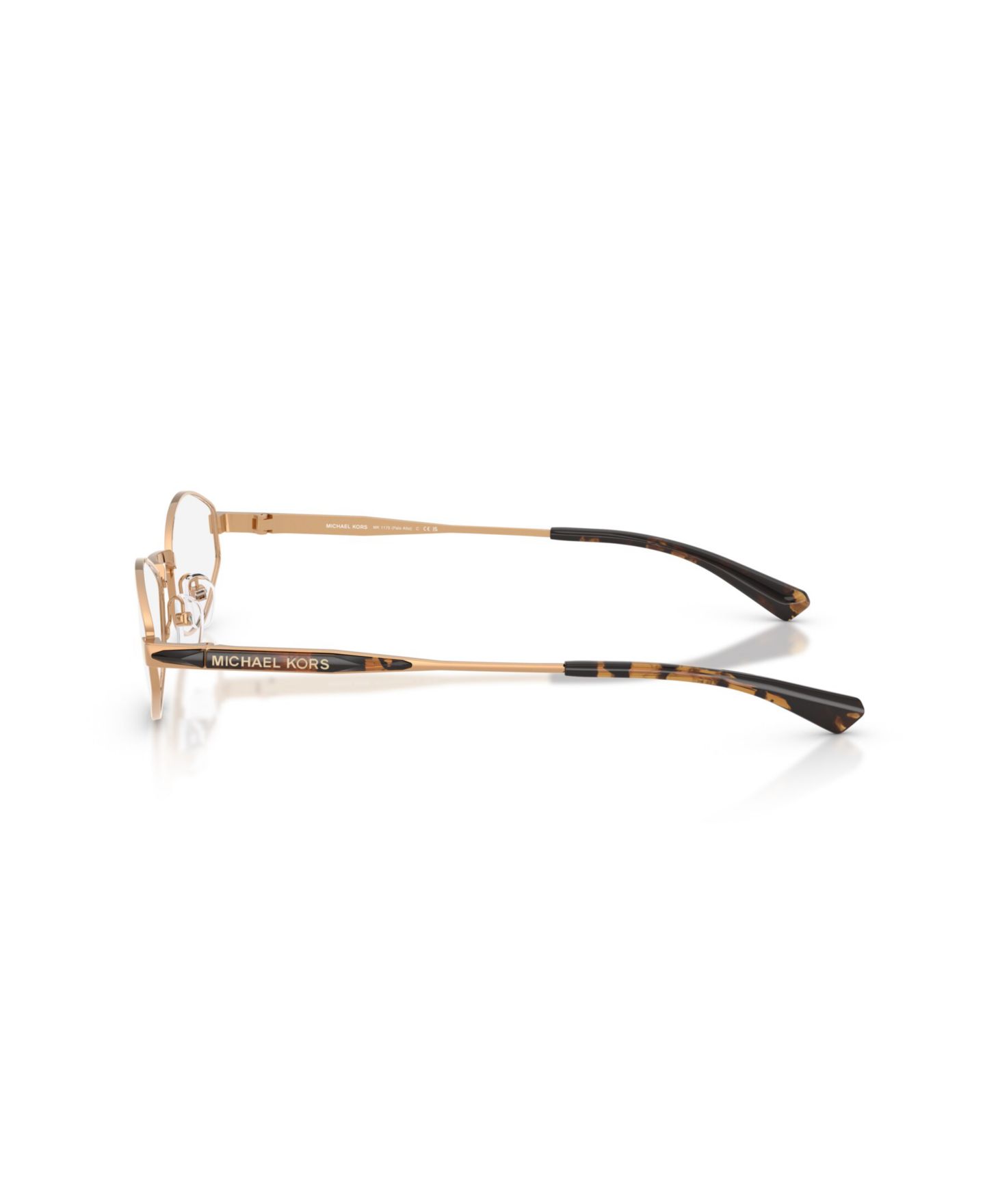 Мужские солнцезащитные очки Michael Kors Oval Palo Alto Sunglasses, MK1175, цвет: Бежевый золотой — фото 3