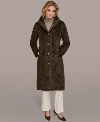 Donna Karan New York Women's Hooded Maxi Coat - Macy's