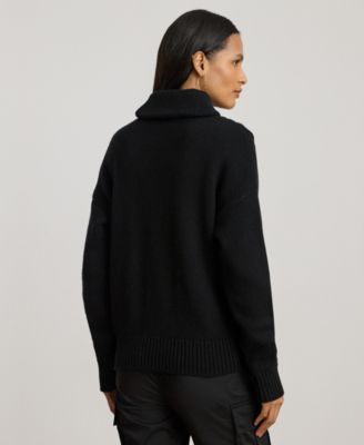 Women's Cable Shawl-Collar Quarter-Zip Sweater