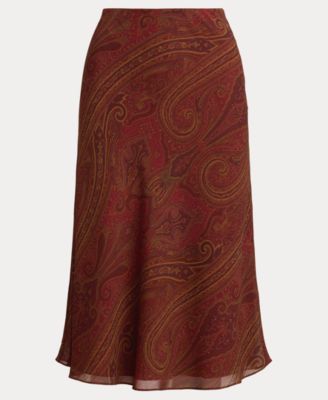 Women's Paisley Crinkle Midi Skirt