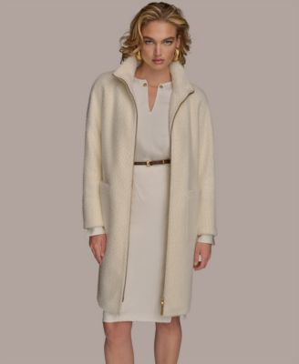 Women's Zip Front High Collared Coat