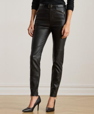 Lauren Ralph Lauren - Women's Leather Skinny Ankle Pants