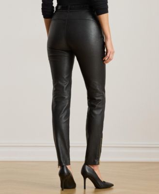 Women's Leather Skinny Ankle Pants