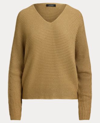 Women's Metallic V-Neck Sweater