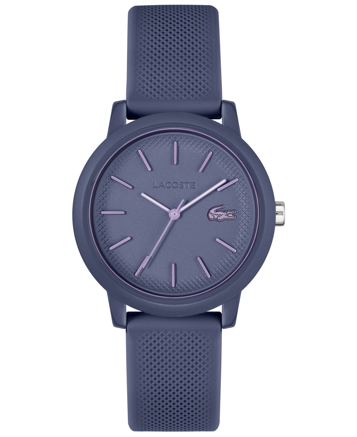 Lacoste Unisex Purple Silicone Strap Watch, 36mm In Blue