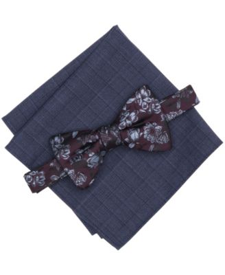 Bar III - Men's 2-Piece Soho Floral Bow Tie with Pocket Square Set