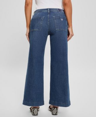 Women's Zoya Wide-Leg Faded High-Rise Jeans
