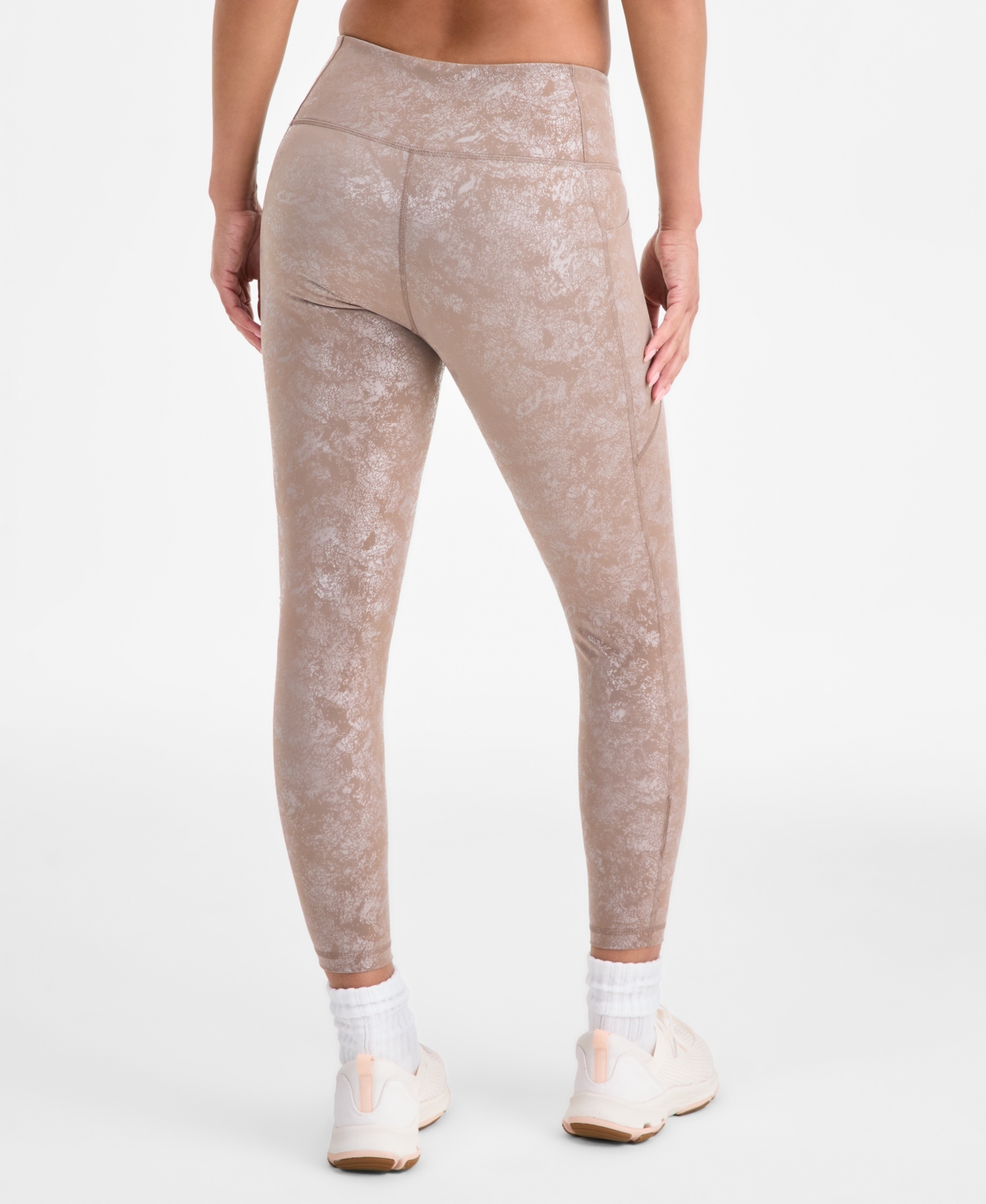 Id Ideology Women's Shine Compression Leggings, Macy's Exclusive In Brown