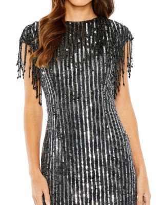 Women's Embellished Fringe Gown