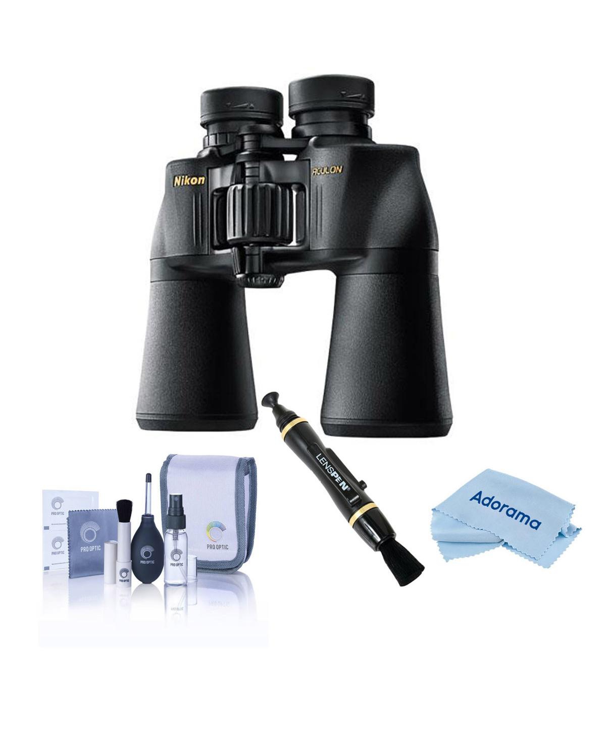 Nikon 16x50 Aculon A211 Waterproof Porro Prism Binocular, Black, Bundle with Accessory Kit