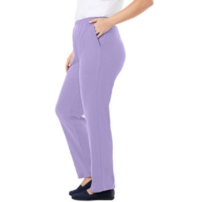 Plus Size Within 7-Day Knit Straight-Leg Pull-On Pants