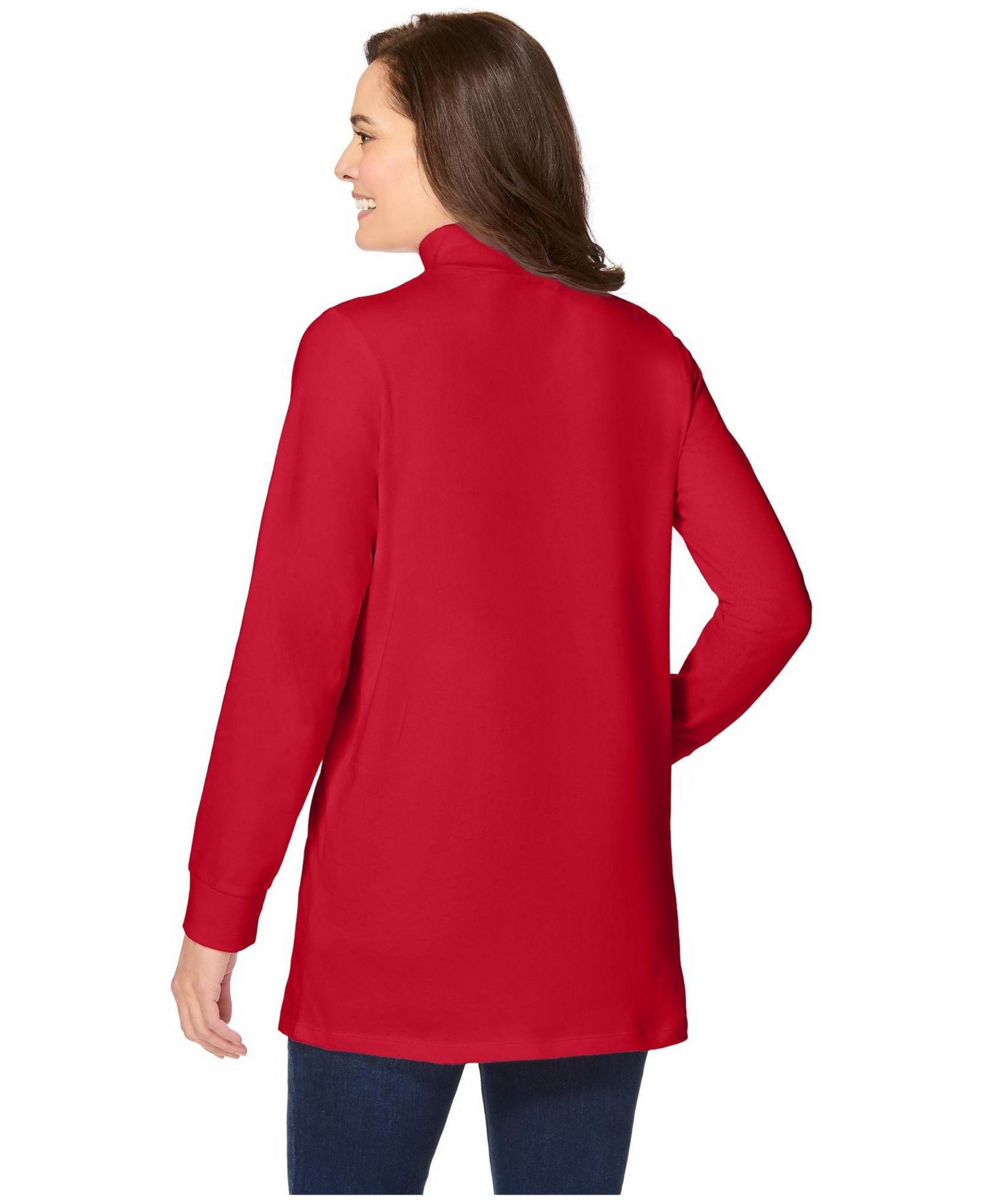 Plus Size Within Perfect Long-Sleeve Mockneck Tee