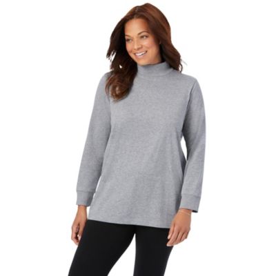 Plus Size Within Perfect Long-Sleeve Mockneck Tee