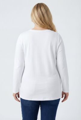 Plus Size Perfect Long-Sleeve V-Neck Tee