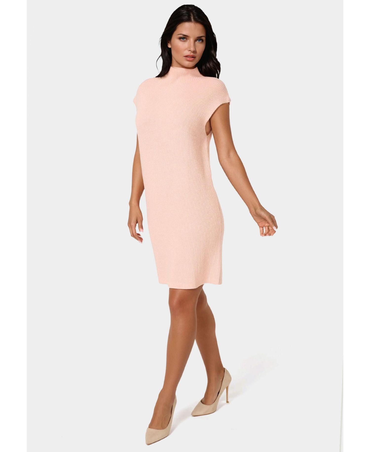 Long Sleeve Funnel Neck Sweater Mini Dress