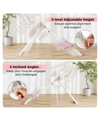 Adjustable Abdominal Trainer with Elbow Support Knee Protection and LCD Monitor