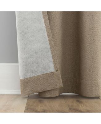 Parsons Herringbone Magnetic Closure 100% Blackout Rod Pocket Curtain Panel Pair