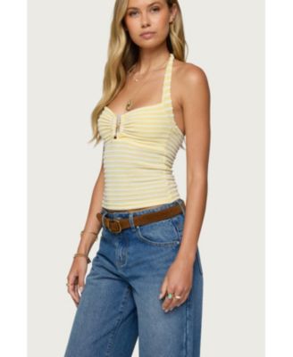 Women's Lovina Textured Striped Halter Top