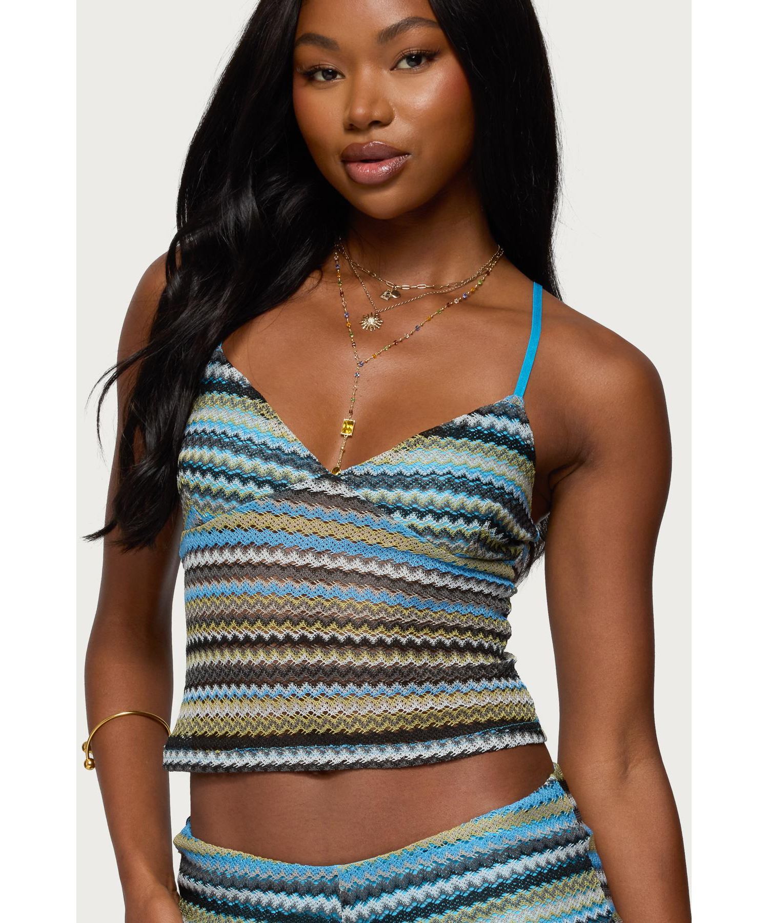 Womens Zigzag Stripe Tank Top