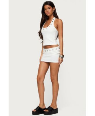 Women's Havana Grommet Ribbed Foldover Mini Skort