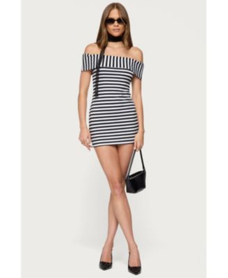 Women's Zivi Fold Over Striped Mini Dress