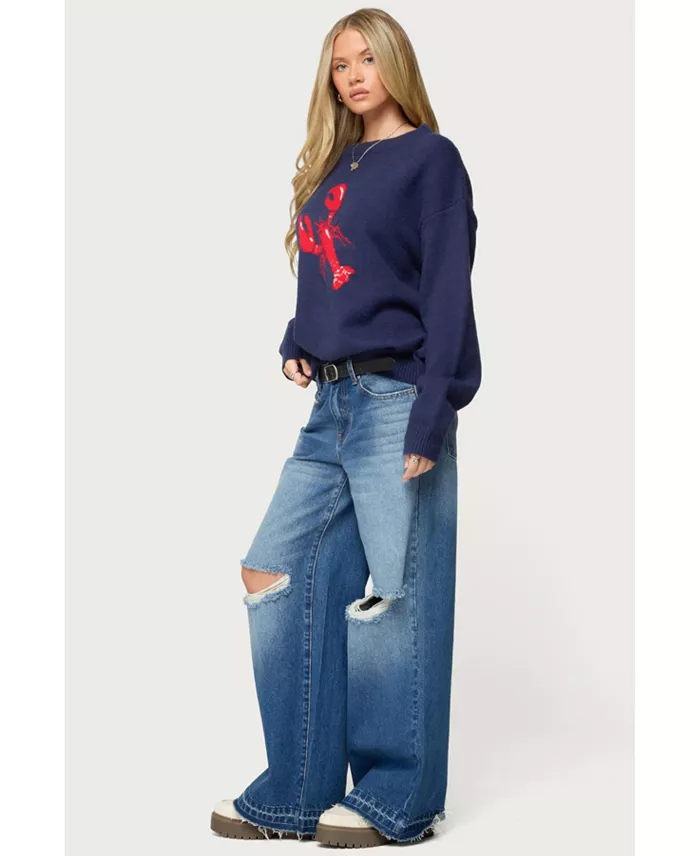 Women's Don'T Be Shellfish Knit Sweater - thumbnail 3