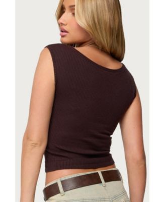 Women's Jarah Pointelle Knit Boat Neck Top