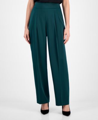 Petite Satin High-Rise Wide-Leg Pants
