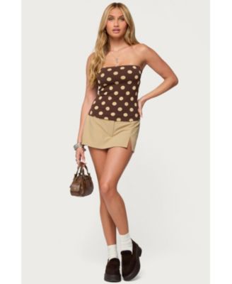 Women's Polka Dot Built In Bra Tube Top